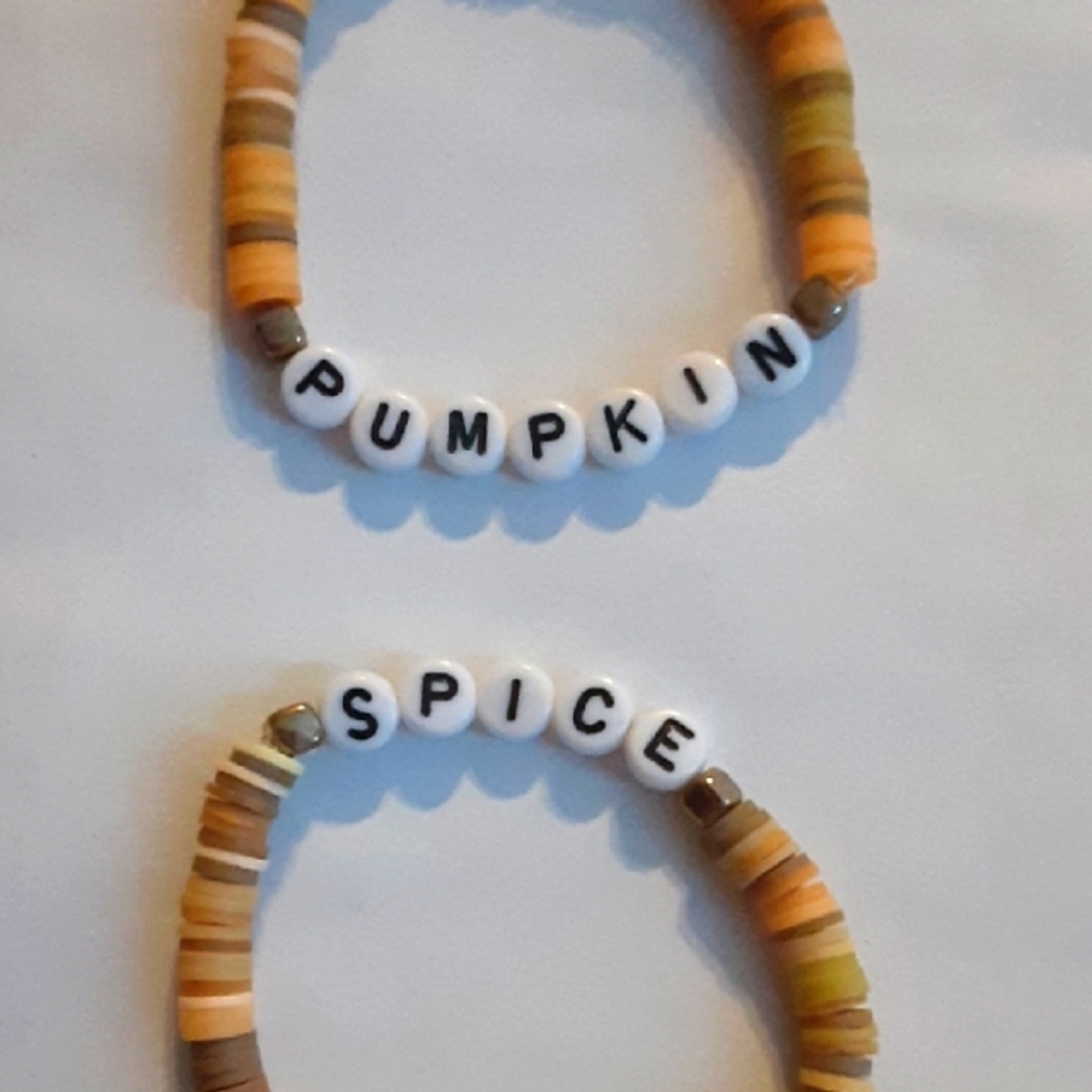 Matching best friend Pumpkin Spice braclets